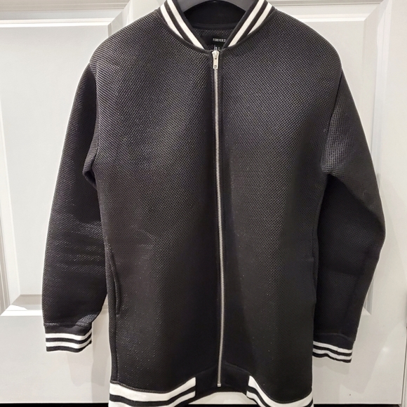 Forever21 Black Mesh Bomber Jacket Unisex US S - Picture 2 of 6